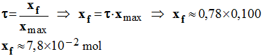 xf = 7,8 E-2 mol