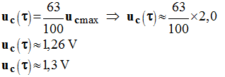 u C (tau) = 1,3 V