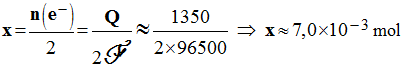 x = 7,0 E-3 mol