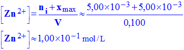 C (Zn2+) = 0,100 mol / L