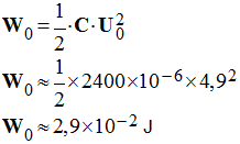 W 0 = 2,9 E-2 J