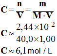 C = 6,1 mol / L