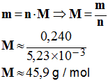 M = 45,9 g / mol