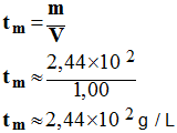 t m = 2,44 E2 g / L