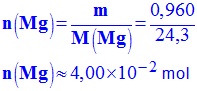 n (Mg) = 4,00 E-2 mol