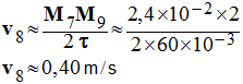v 8 = 0,40 m / s