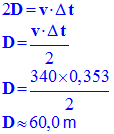 Valeur de la distance D = 60,0 m