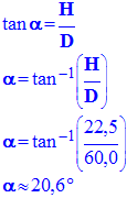 Valeur de l'angle alpha : 20,6 �