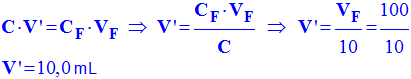 V' = 10,0 mL