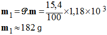 m1 = 182 g