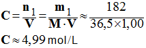 C = 4,99 mol / L