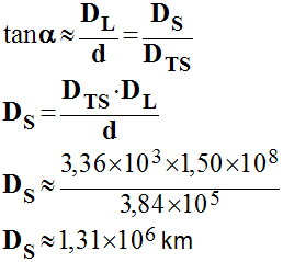 D S = 1,31 E5 km