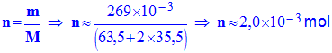 n = 2,0 E-3 mol