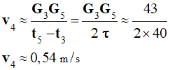 v 4 = 0,54 m / s