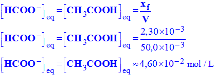 C (HCOO-)eq  = 4,60 E-2 mol / L