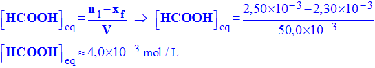 C (HCOOH)eq  = 4,0 E-2 mol / L