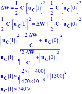 uC (1) = 740 V