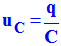 uC = q / C