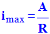 imax = A / R