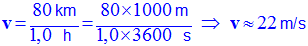 v = 22 m / s