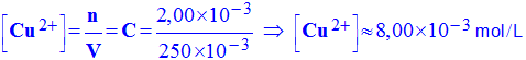 C (Cu2+) = 8,00 E-3 mol / L