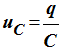 uC = q / C