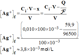C (Ag+) = 3,8 E-3 mol / L