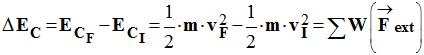 expression litt�rale du th�or�me de l'�nergie cin�tique