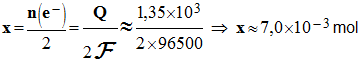 x = 7,0 E-3 mol