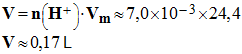 V = 0,17 L
