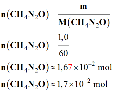 Quantit� de mati�re d'ur�e