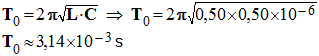 T0 = 3,14 E-3 s