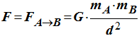 force F de gravitation