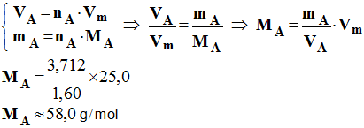 M A = 58,0 g / mol