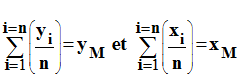 expressions de YM et XM
