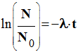ln (N / N0 ) = lambda . t