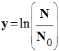y = ln (N / N0)