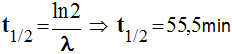 t 1/2 = 55,5 min