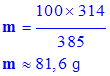 m = 81,6 g