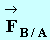vecteur force F de B sur A