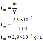 tm = 2,9 E2 g / L