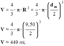V = 449 cm3