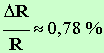 incertitude relative : 0,78 %
