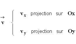 vecteur vitesse v