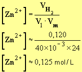 C (Zn2+) = 0,125 mol / L