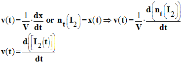 v (t) = dC / dt