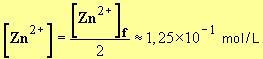 C (Zn2+) = 0,250 mol / L