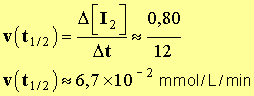 v = 6,7 x 10-2 mmol / L / min