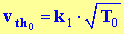 v th0 = k1. racine (T0)