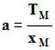 a = TM/ xM